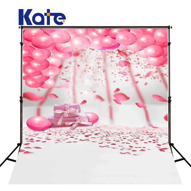 150x200cm kate white background photo studio pink balloon white birthday theme background