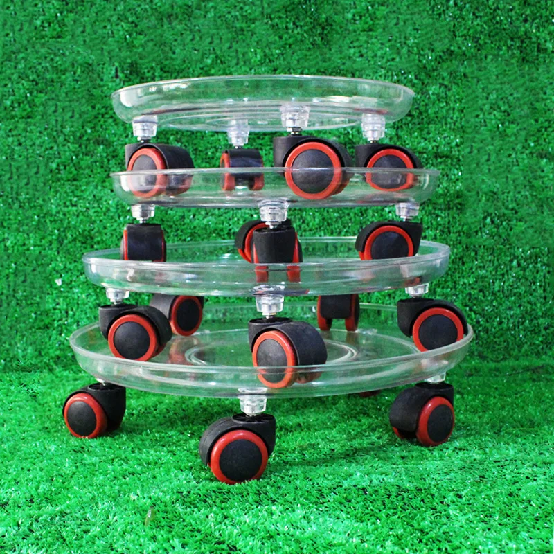 

Plastic transparent wheel flower pot tray garden tool home niversal Wheels Moving