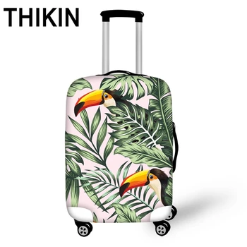 

THIKIN Palm Tree Leaf Print Luggage Covers Popular Cartoon Toucan Accessory Bags Travel Luggage Protector Cover Suitcases Covers
