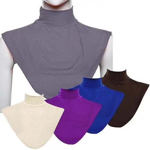 

2019 New Arrival Women's Modal False Collar Hijab Moslem Islamic Pure Color Neck Cover Loop Scarf Stretch Elastic Adjustable