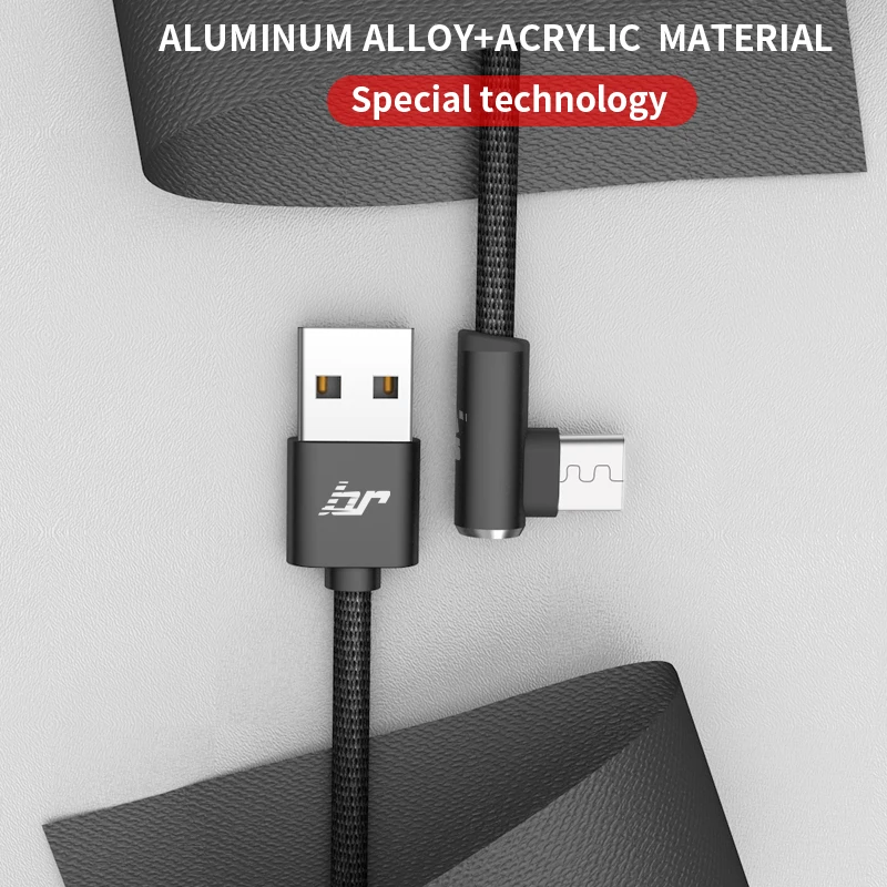 BR L-shaped Micro USB Cable For Xiaomi Cables Redmi 4X Huawei Cable Fast Data For Samsung Fast Charging Charger Wire Cord Line