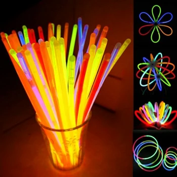 

200Pcs/Lot Multi Color Glow Stick Fluorescence Luminous Bracelets Necklaces Party Event Light Xmas Festivities Light Sticks