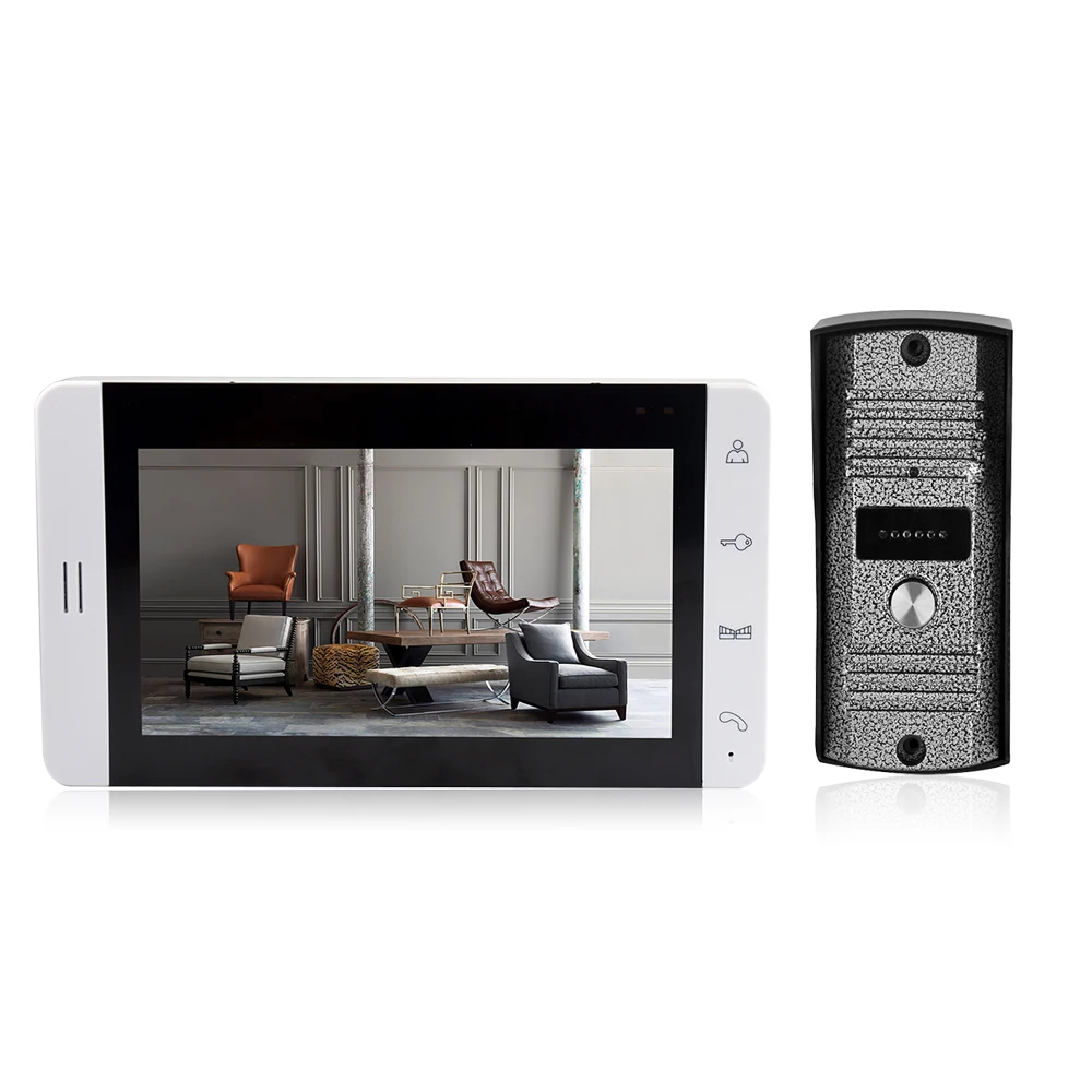 7 дюймов ЖК-дисплей Экран монитор Видео дверной глазок дверной звонок видеодомофон комплект ИК Ночное видение Камера беспроводной дверной звонок для квартиры