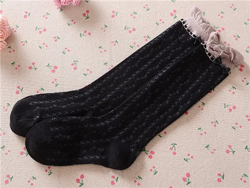 Носки для девочек, гольфы из сетчатой ткани, детские носки, chaussettes enfants, носки с оборками, kniekousen, для девочек, 3 пар/лот, DCLL-074-3P