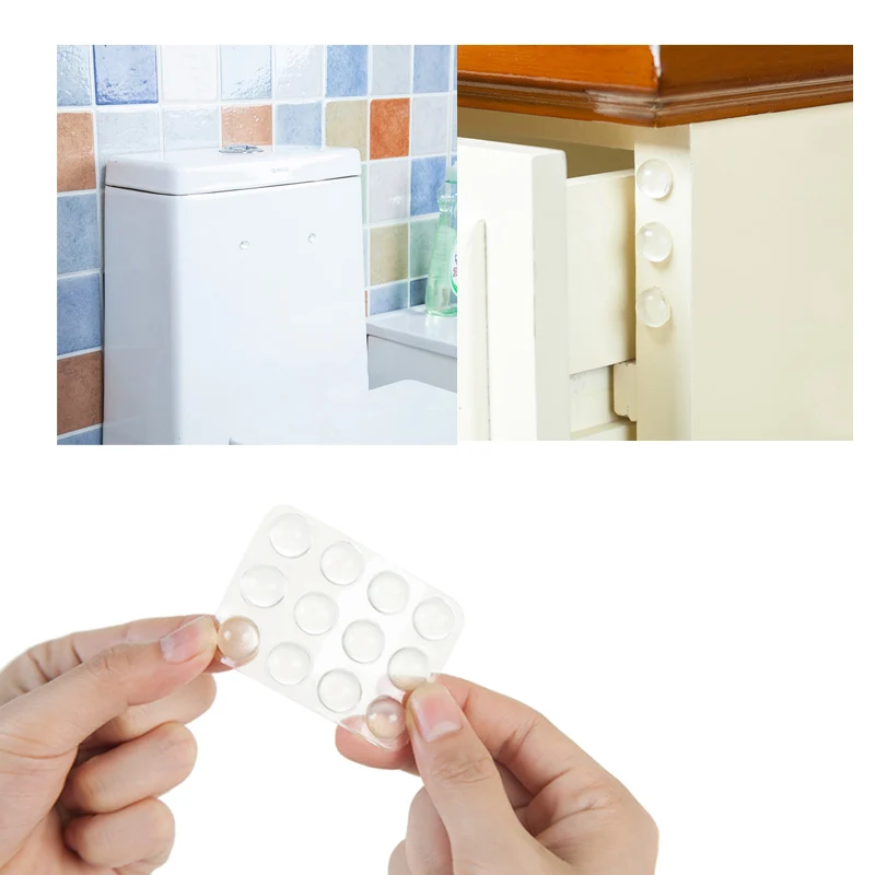 

24 Pcs Cabinet Door Self Adhesive Transparent Silicone Shock Absorber Cushion Soft Anti Slip Closestool Furniture Accessories