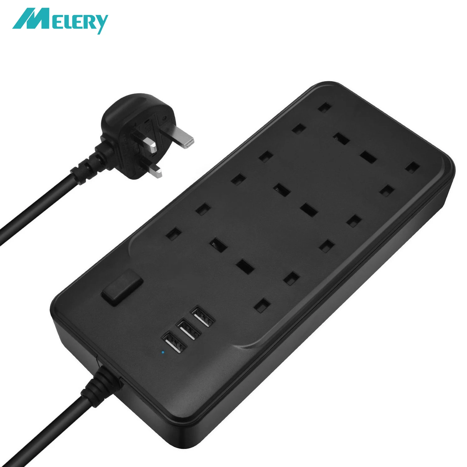 

Power Strip Surge Protection 6 UK Outlets Socket with USB Ports Rapid Rechargeable Dust Prevention 1.5m Adapter Extension Cord