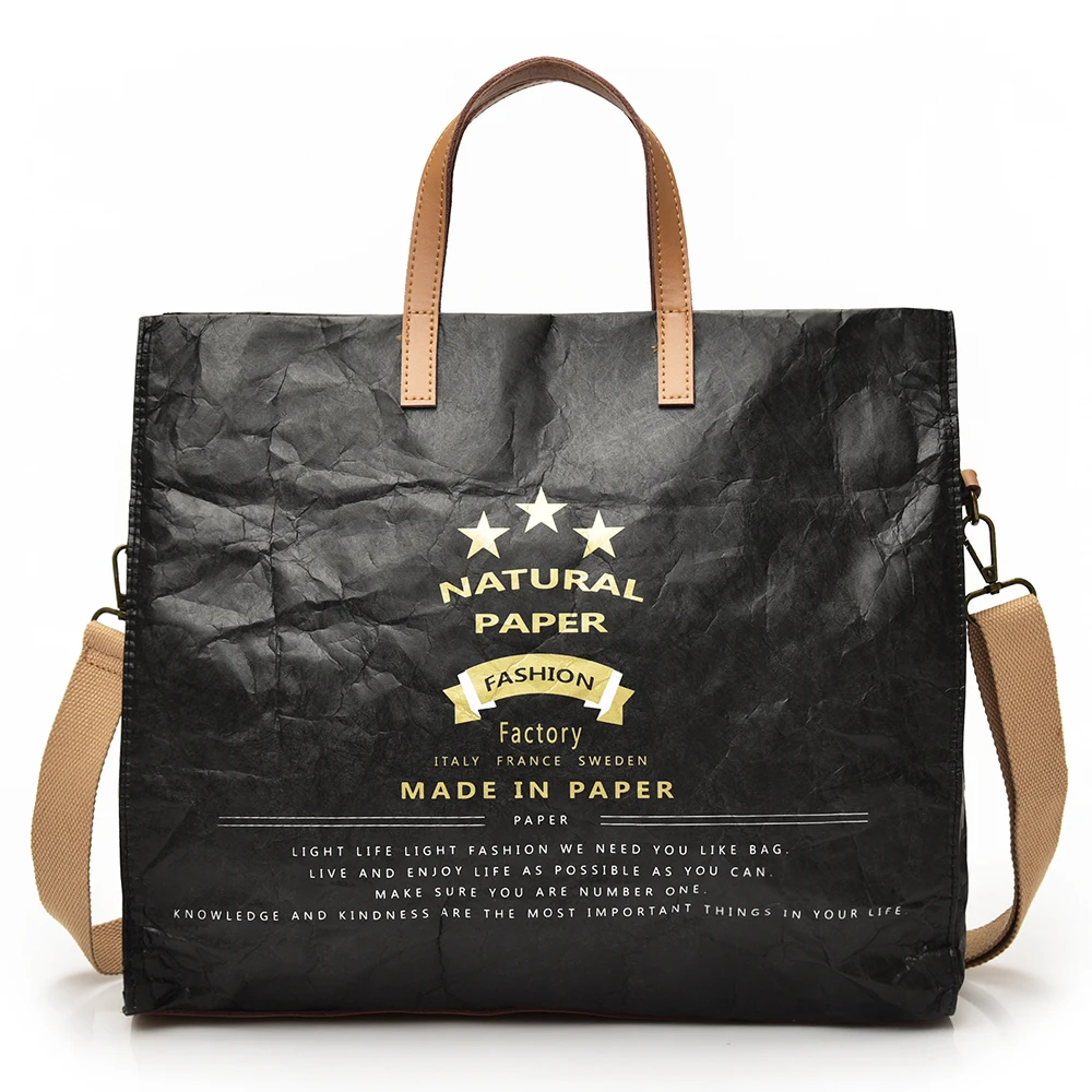 TuLaduo Kraft Paper Handbags Women Famous Brand Tote Bag Female Casual Women Totes Large