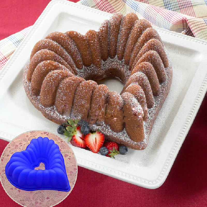 

chiffon cake mousse bread loving heart shape Silicone mold cooking Tools cake Baking Tray big free shiipping
