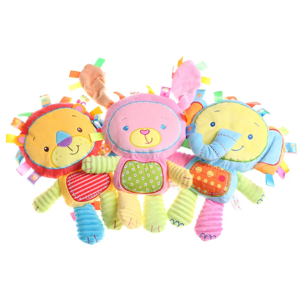 Plush Baby Rattle Stuffed Animal Cat Developing Educational Learning