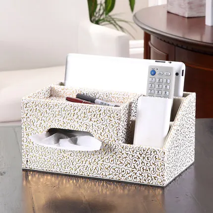

Multifunctional tissue pumping box PU leather box living room coffee table desktop remote control storage box