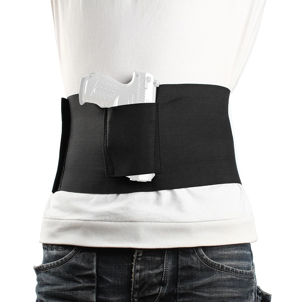 ohhunt Tactical Waist Belly Band Gun Holster Concealed Carry Adjustable Under Cover Elastic Abdominal Neoprene 2 Magazine Pouche (9)