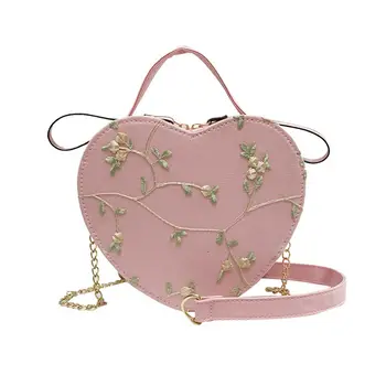 

New heart-shaped women's shoulder bag fashion applique chain Messenger bag handbag