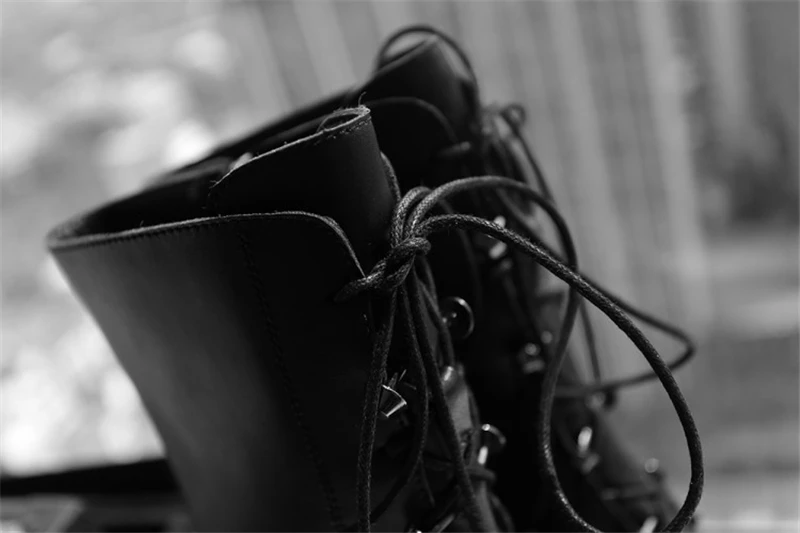 MSSTOR/повседневные модные ботинки Martens в стиле ретро на шнуровке осенне-зимние сапоги на платформе с круглым носком на высоком каблуке женские черные сапоги до колена