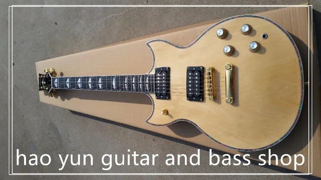 Best price at $294 Cheap 100% Real Pictures Nature Wood Electric Guitars Chinese OEM Push/Pull Pot Guitar For Sale one piece body and one piece neck