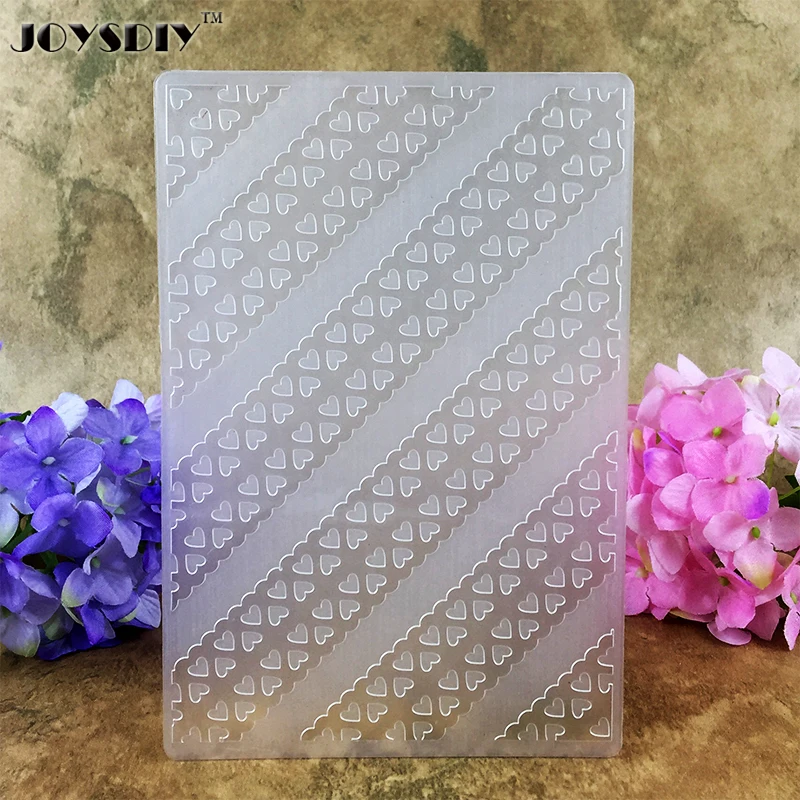 Love Heart Lace Frame DIY Scrapbook Bump Plastic Embossing Folder For