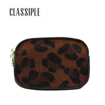 

Women Coin Wallet Genuine Leather Leopard Horse Hair Women Purse Small Zipper Girls Purses For Coin 2019 Newest Ladies Wallets