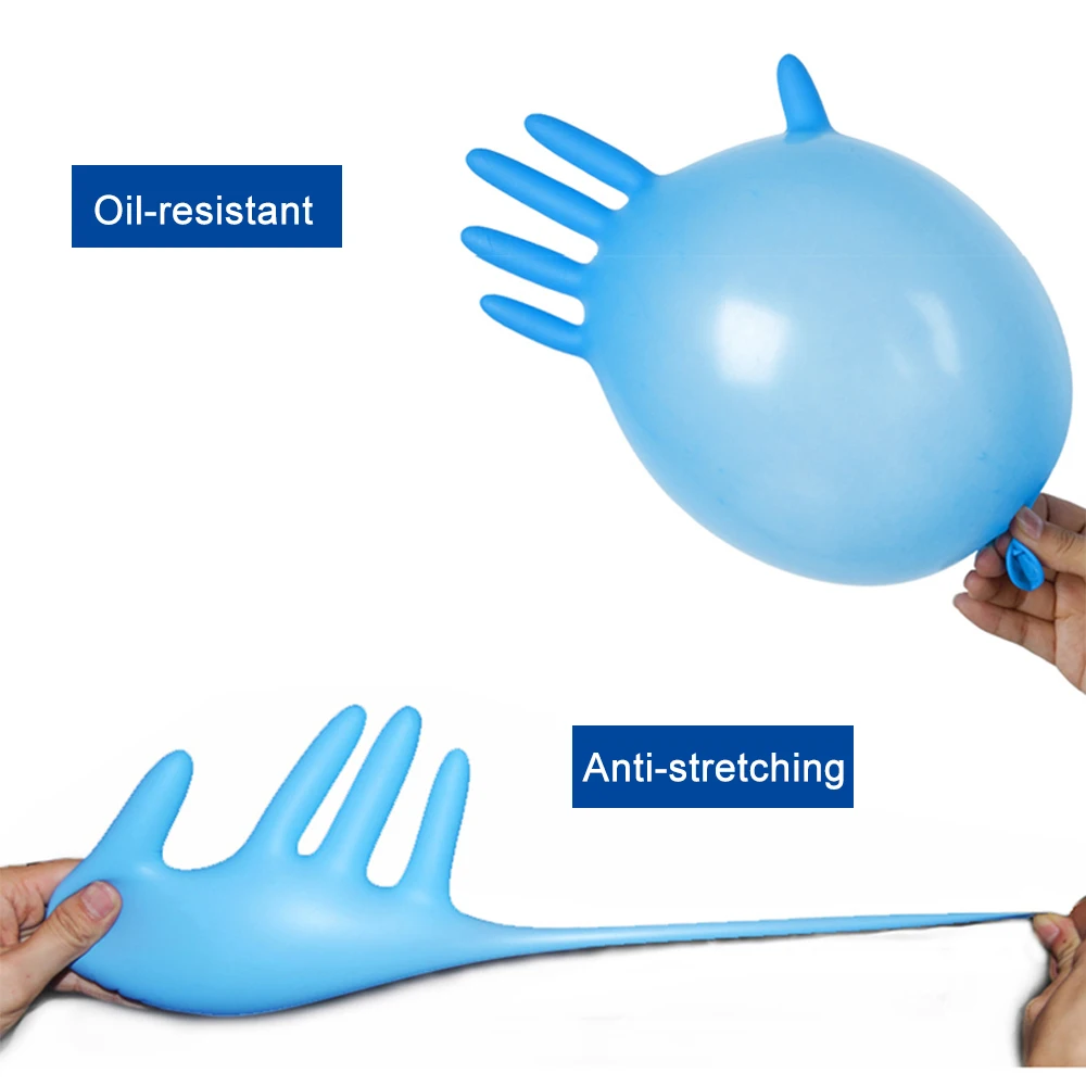 AMMEX 100 шт одноразовые нитриловые резиновые перчатки без порошка утолщенные резиновые перчатки для домашнего использования еды медицинские стоматологические