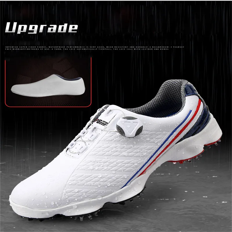 PGM обувь для гольфа мужская Водонепроницаемая дышащая противоскользящая обувь ручка пряжки спортивная обувь с шипами для тренировок ногтей кроссовки XZ107