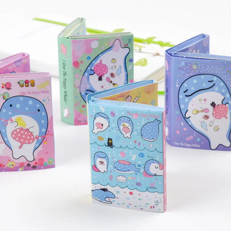 Милый Kawaii Totoro Girl 6 складных блокнотов для заметок милые Креативные блокноты