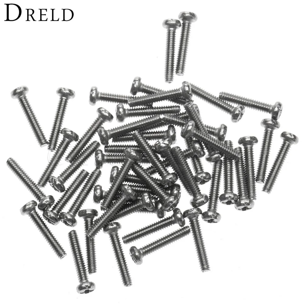 50Pcs Phillip Plain Furniture Screw M2 x10mm Steel Bolt Fastener Pan