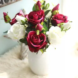 1 шт. букет Шелковый Цветок Европейский Искусственные цветы фото подставки для фотографий поддельные лист Свадебные Вечерние