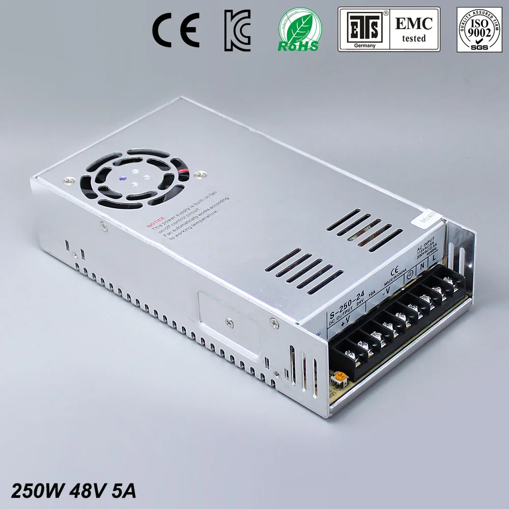 

48V 3.2A 250W Switching switch Power Supply For Led Strip Transformer 110V 220V AC to dc SMPS with Electrical Equipment