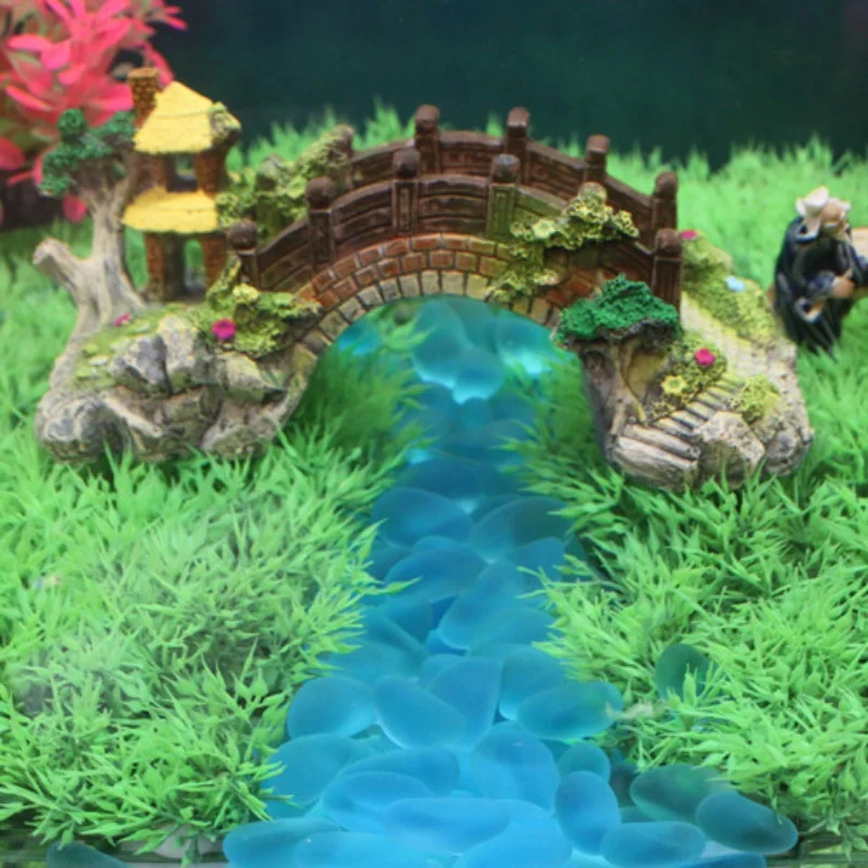 10pc Aquarium Glass Beads Crystal Stone Aquarium Blue Stone Blue