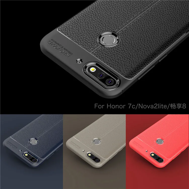 

For Huawei Honor 7C Russian Version 5.7" Luxury Back Silicone Leather Skin Cover for Huawei Honor 7C Case AUM-L41