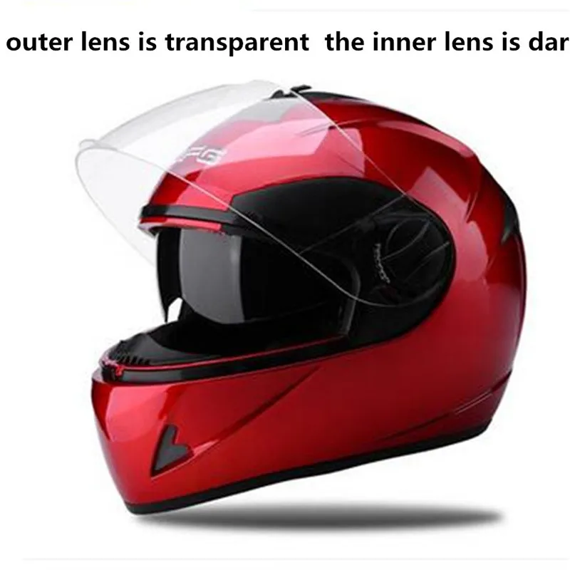 

2019 Winter New Knight protection Double lens Full Face Motorcycle Helmet Full Cover Motorbike Helmets of ABS PC visor lens