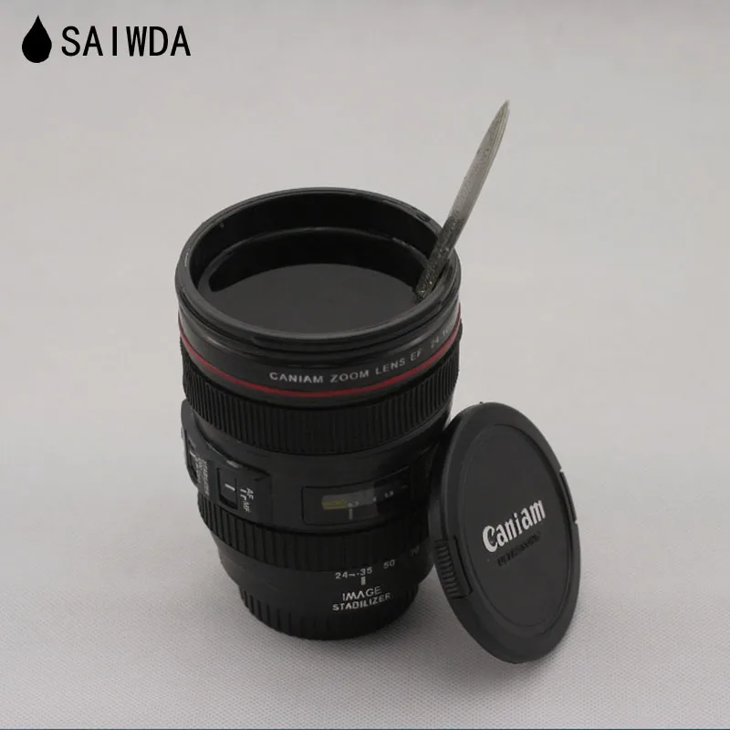 350ML Plastic Water Bottle Flat Plastic Lens SLR Camera Lens Non slip