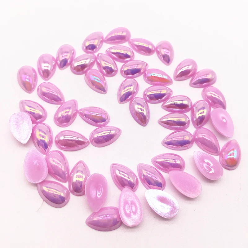 6x10/8x12/10x14/13x18mm Flatback Half Teardrop Shape Plastic ABS Imitation Pearl Beads For Jewelry Craft Scrapbook Decoration