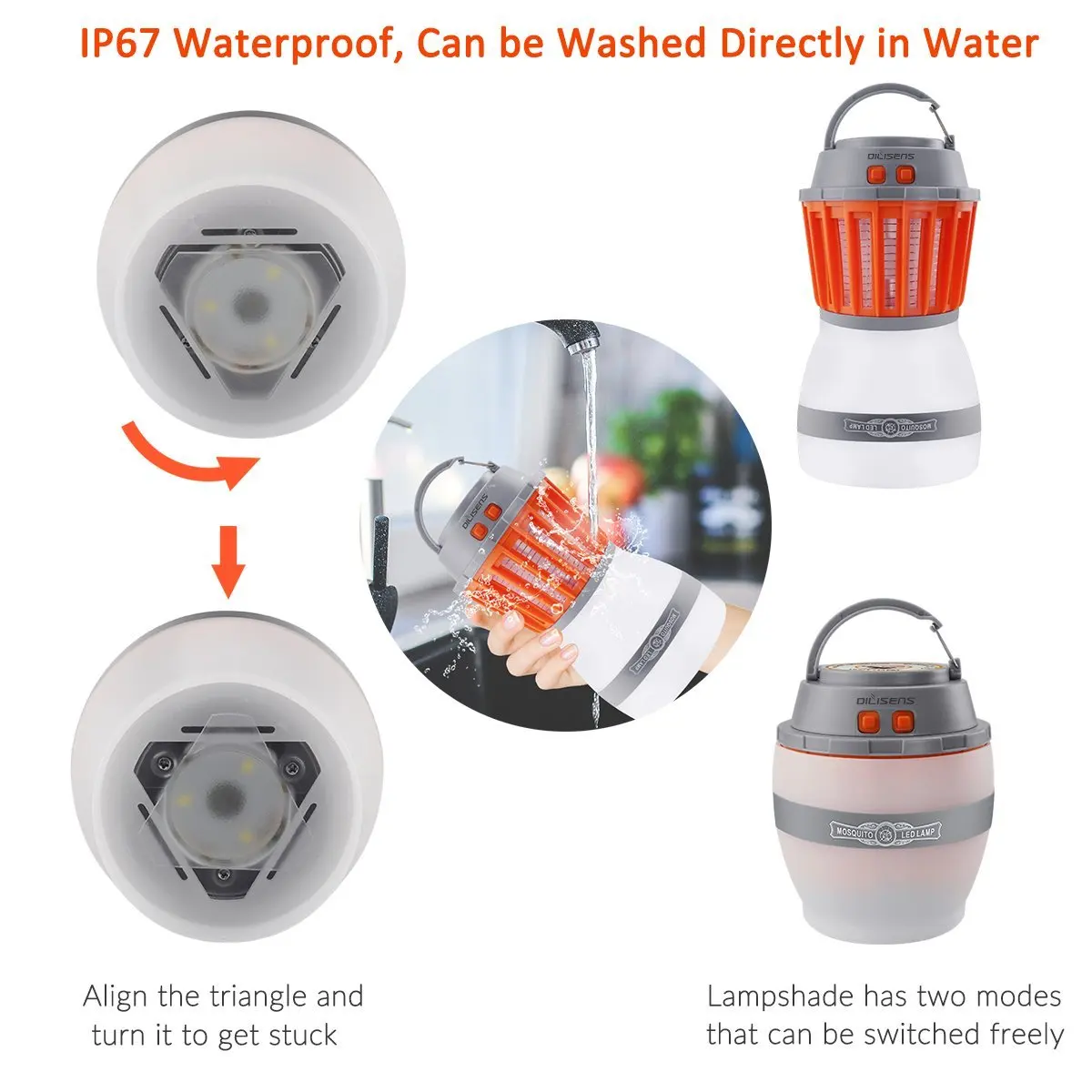 2018 Newest Version Waterproof Compact Bug Zapper LED Lantern Light