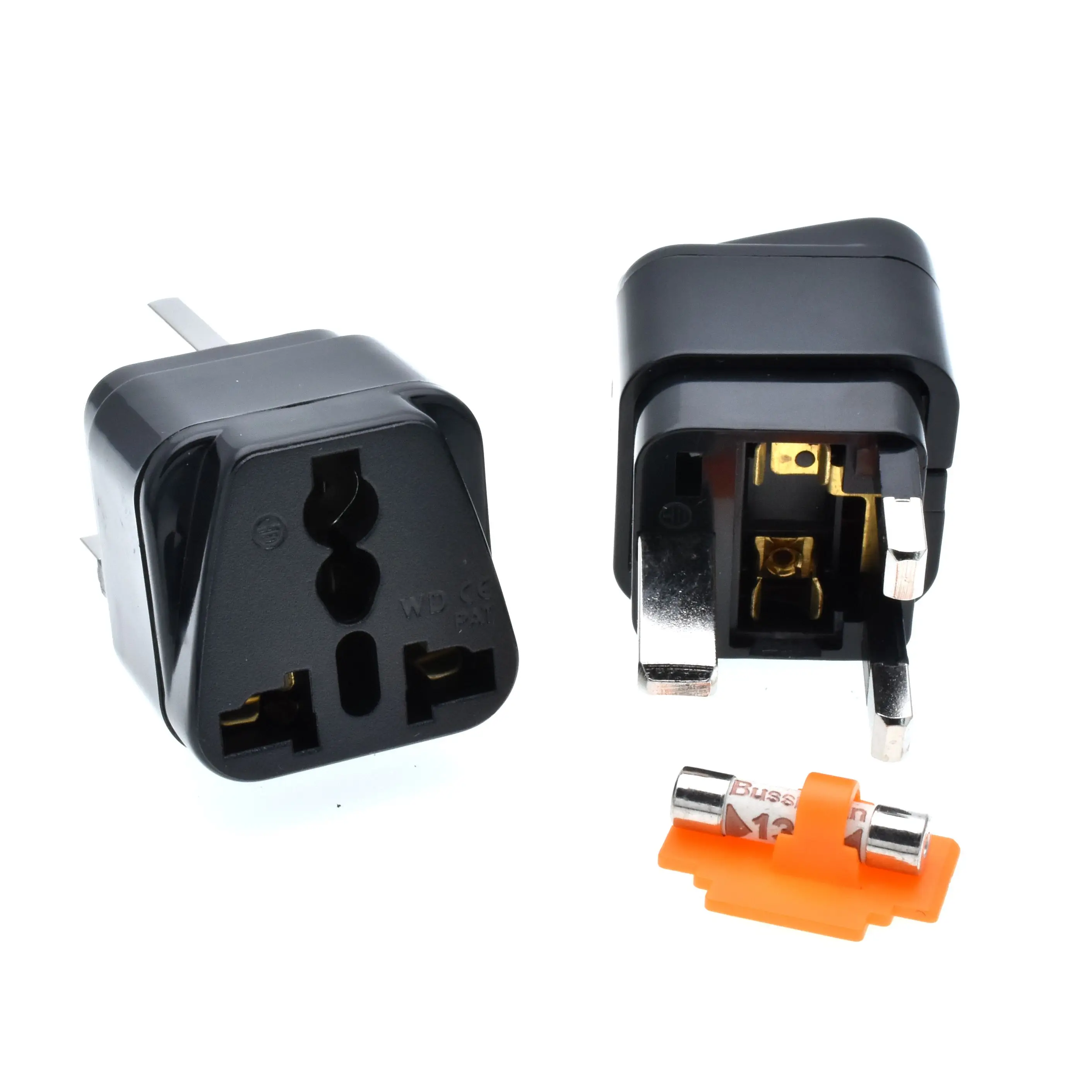 UK Singapore Malaysia HK Type G Electrical Plug Adapter Universal Outlet 13A Fused AC100~250V Black/White Color