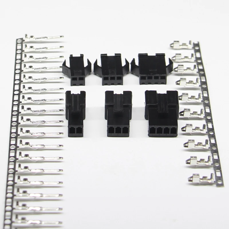 

5sets 2.54mm JST/SM 2P3P4P5P6P7P Connector Terminal Plug Socket Butt Plug Hole For LED Electric Toy
