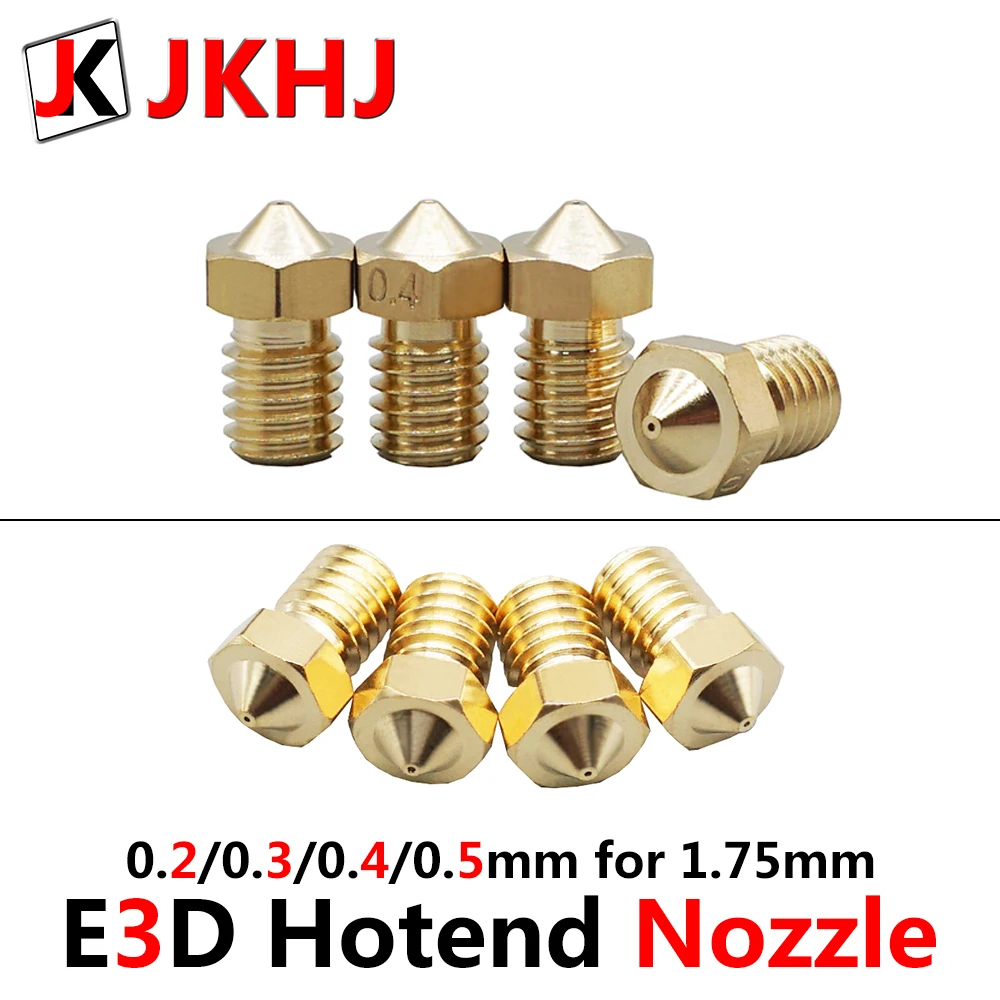 3D طابعة أجزاء E3D hotend فوهة عالية الدقة النحاس فوهة 0.2/0.3/0.4/0.5 مللي متر ل V5 v6 j-هند hotend 1.75 مللي متر 4