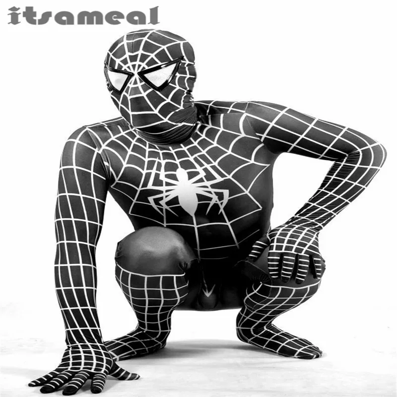 

High Quality Mens Adult/Childrens Halloween Spiderman Cosplay Costumes Lycra Zentai SuperHero Costume Full Body Suit Full Size