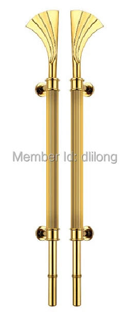 

New design Fan shape luxury good quality front glass door brass handles gold color D-109