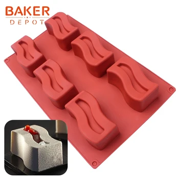 

BAKER DEPOT Silicone cake baking Mold wave shape pudding ice jello mould Soap candle molds cake bakeware dessert pastry molds