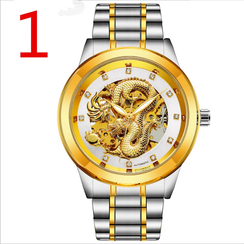 

2019 watch fashion multi-functional men automatic mechanical watch commercial precision steel hollow waterproof belt mechanical