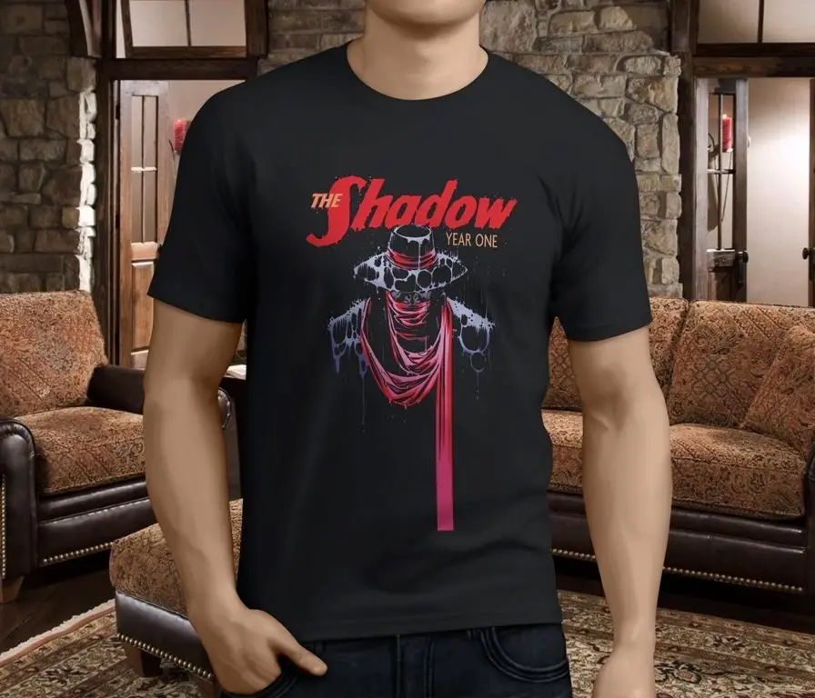 Новая популярная мужская Черная футболка в стиле THE SHADOW Movie размеры хип хоп новые футболки arrival Повседневная