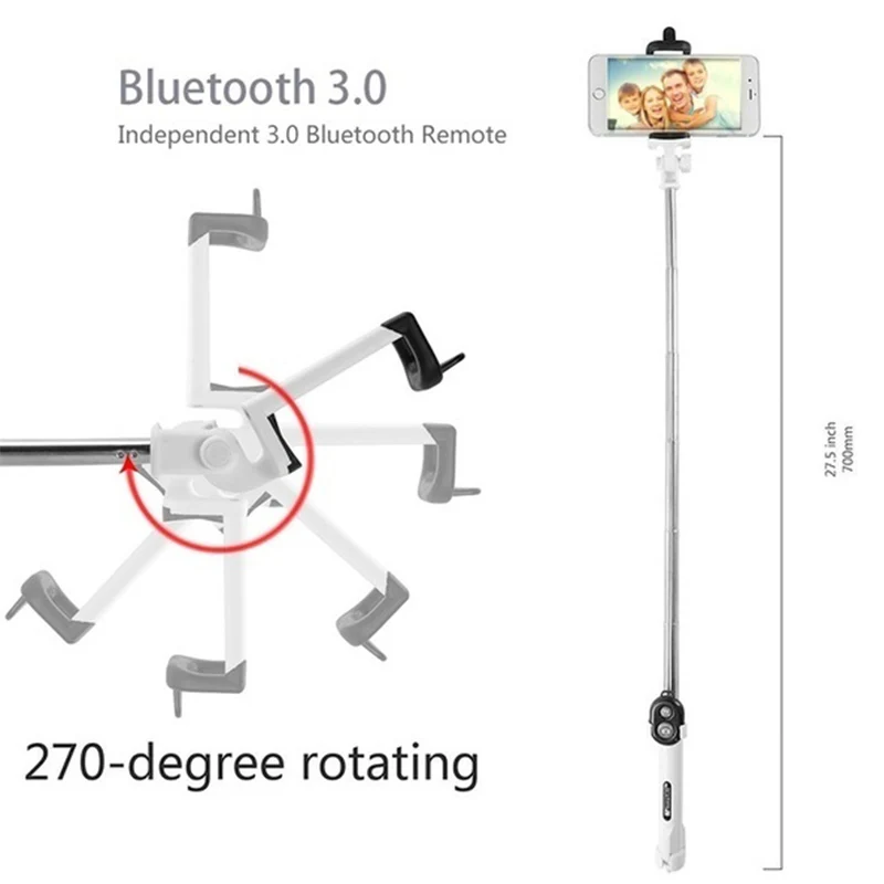 Беспроводная Bluetooth селфи-Палка с выдвижным моноподом, дистанционные селфи-палки, штатив для iPhone, Oneplus, huawei, palo, селфи