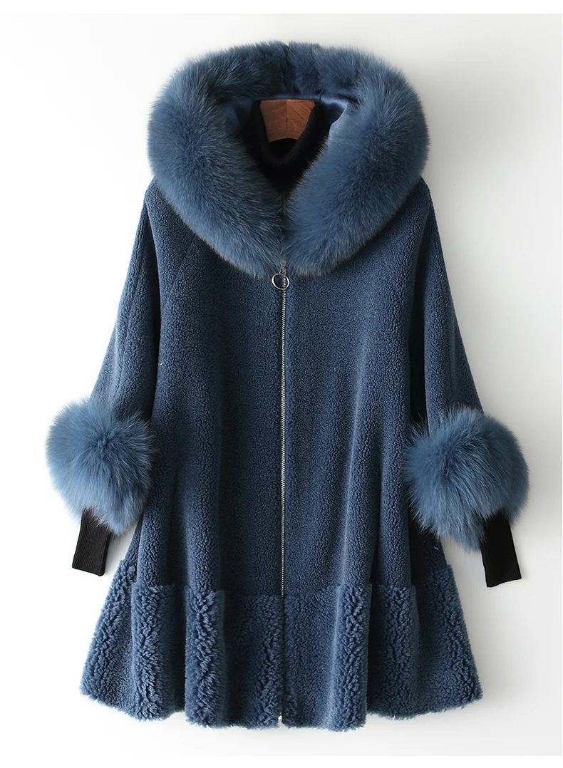 Натуральное меховое пальто, женская куртка, шерстяное пальто, осенняя зимняя куртка, Женская овечья овчина, меховые корейские куртки, HQ19-1901-C YY338