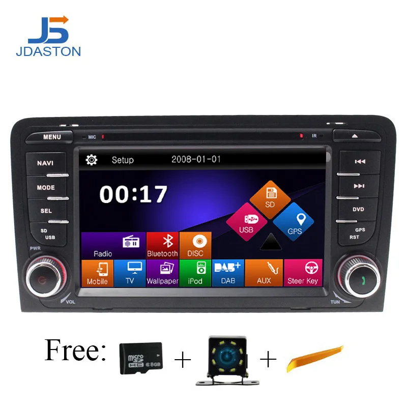 JDASTON 2Din dvd плеер автомобиля для Audi A3 S3 2003 2004 2005 2006 2007 2008 2011 с Радио стерео gps Navi карта