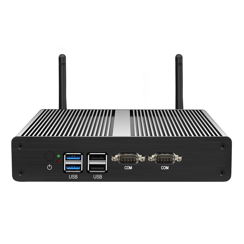 HLY Fanless Mini PC Dual LAN Celeron N2830 J1800 J1900 Windows PC 2*Serial port 2*LAN WiFi HDMI VGA HTPC Mini Computer