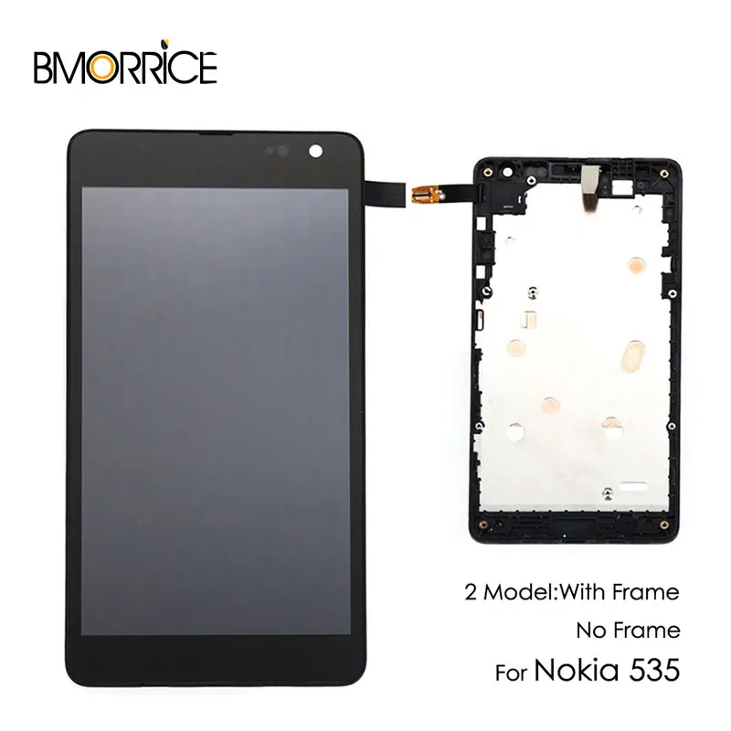 

Original LCD Display For Nokia Lumia 535 N535 RM-1090 2S Touch Screen Digitizer Full Assembly with Frame Replacement Parts
