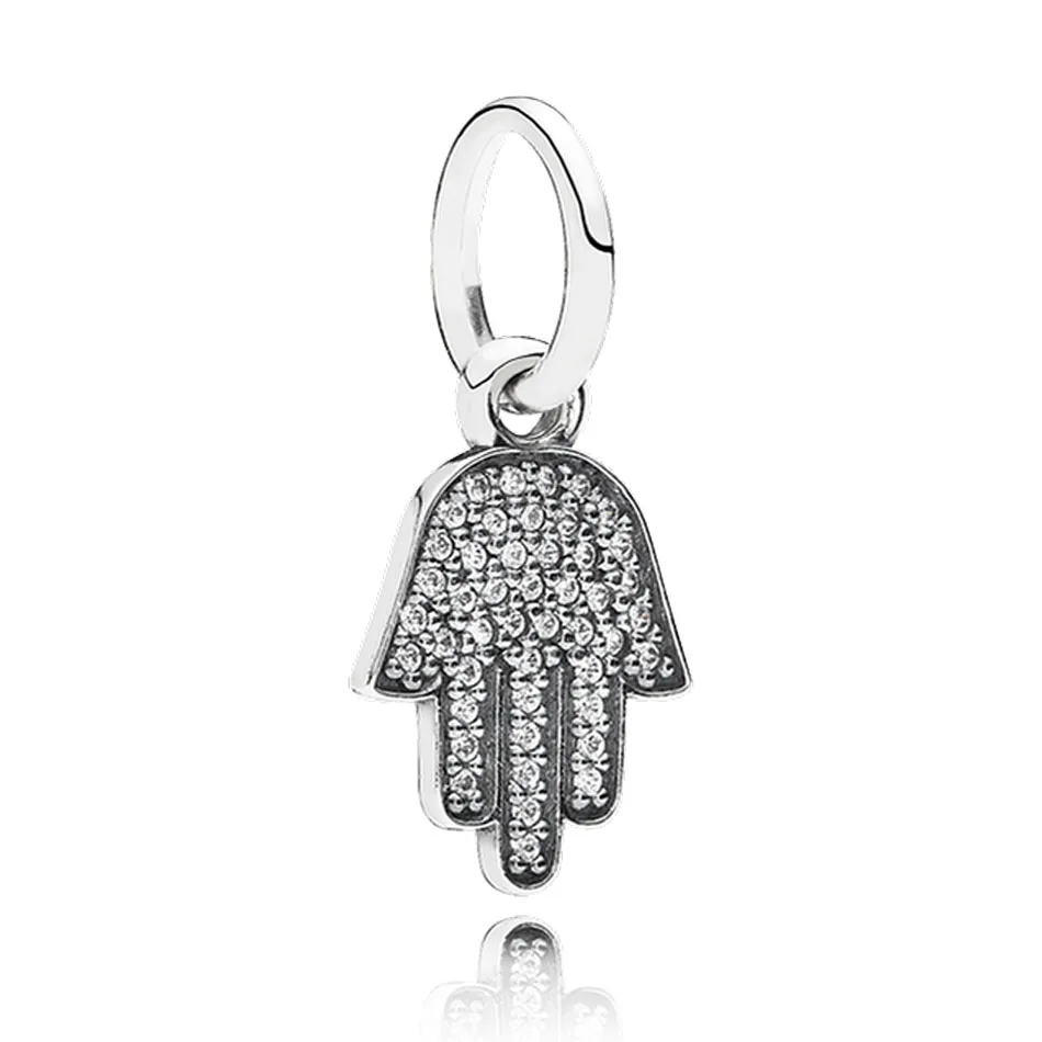 

925 Sterling Silver DIY Jewelry Symbol Of Protection Dangle Charm fit Pandora Bracelet Bangle Crystal