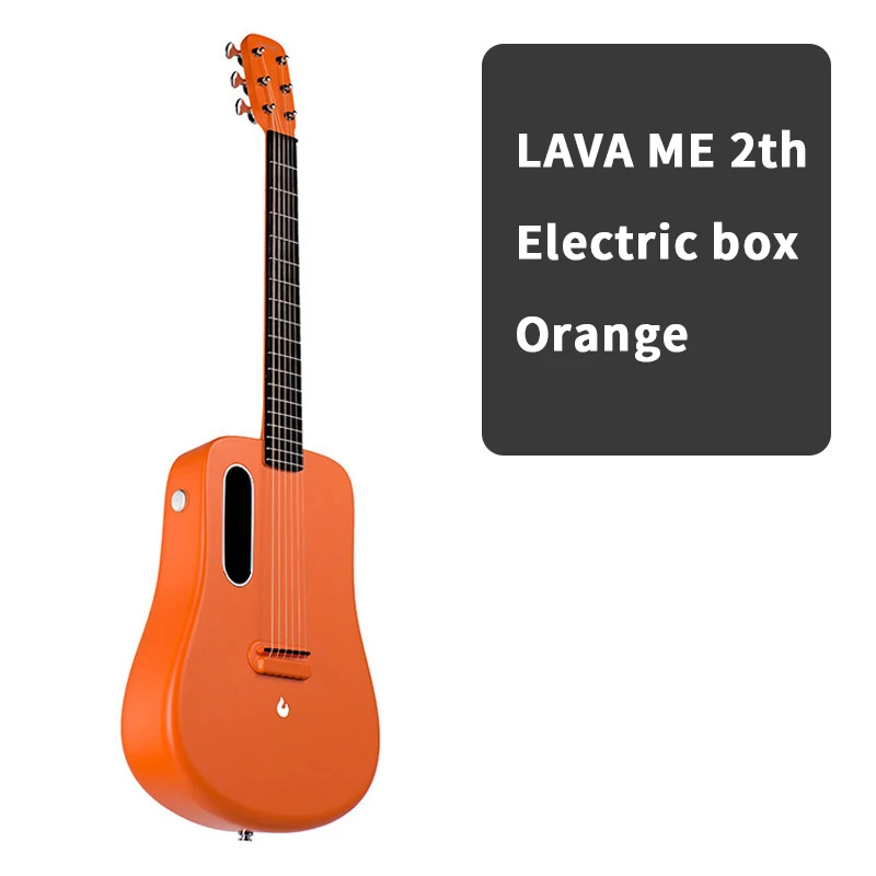 LAVA ME 2 народная гитара из углеродного волокна для начинающих, начинающих, студентов, для выступлений, 36In, Unibody, подарки, включая гитарные пачки и медиаторы - Цвет: orange1