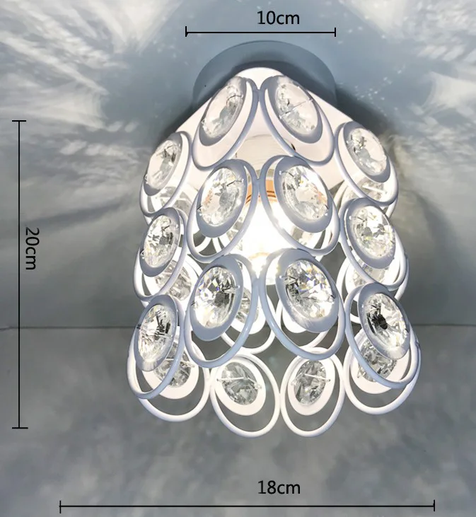 E27 гладьте 5 Вт Железный Абажур для люстры подвесные осветительные покрытия и оттенков треугольный металлический Абажуры для потолочных светильников(не включая лампы - Цвет корпуса: Rings crystal