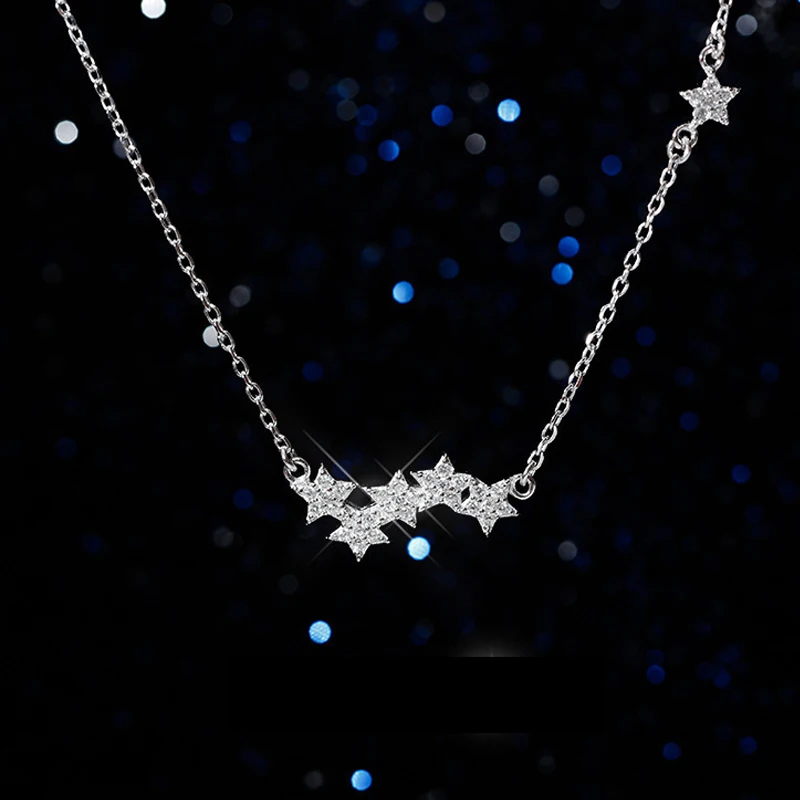ZHOUYANG ожерелья с подвесками для женщин Ins ключицы цепи маленькая звезда микро кубический цирконий серебряный цвет модные ювелирные изделия KBN397