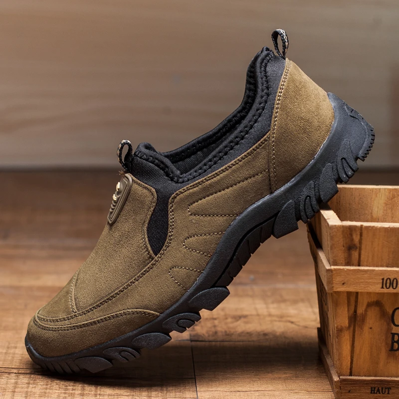 LoadingFnds/Мужская прогулочная обувь; обувь на плоской подошве для пожилых мужчин; кожаные кроссовки; эластичность; гибкость; легко сгибающаяся спортивная обувь; скалолазание; Уличная обувь